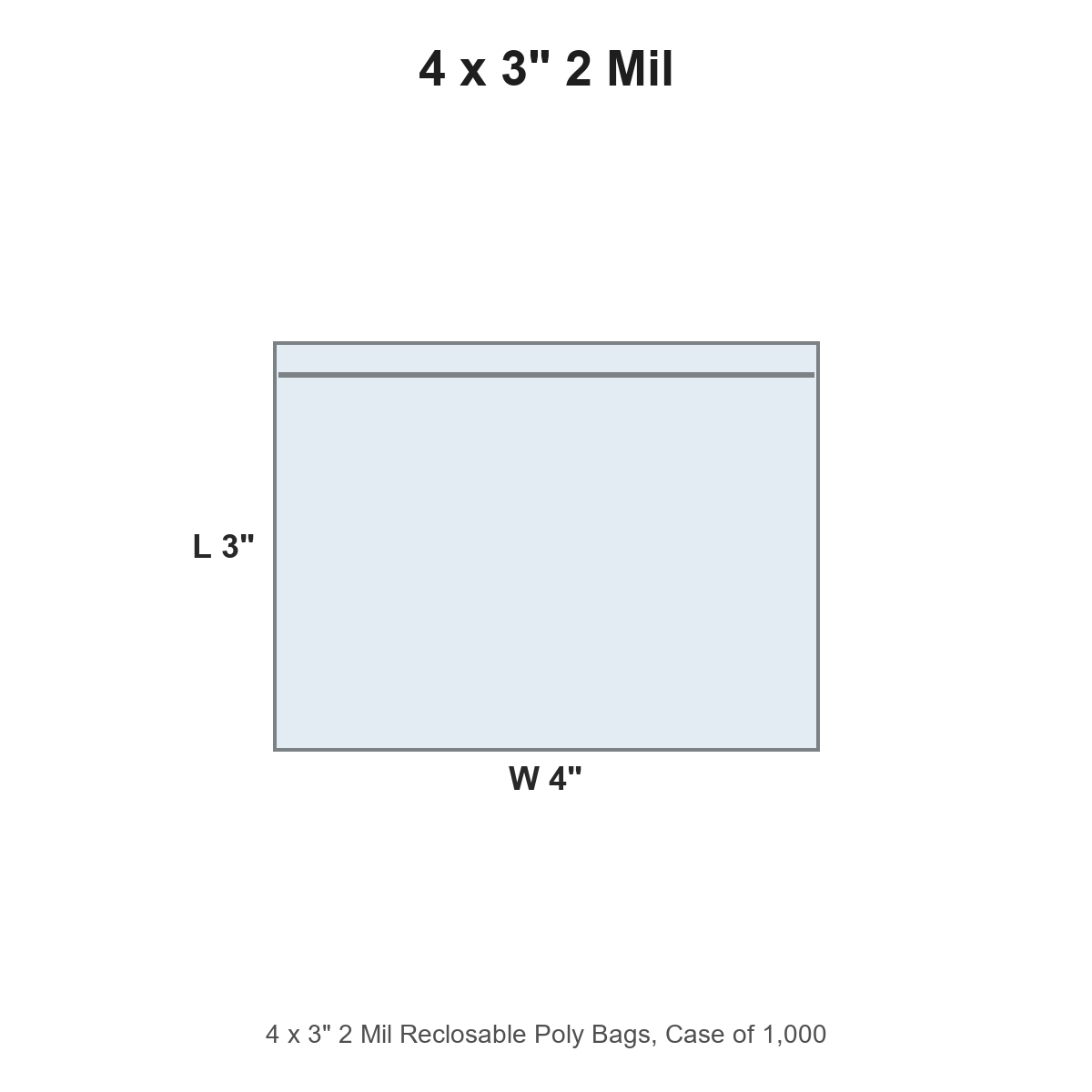 4 x 3" 2 Mil Reclosable Poly Bags