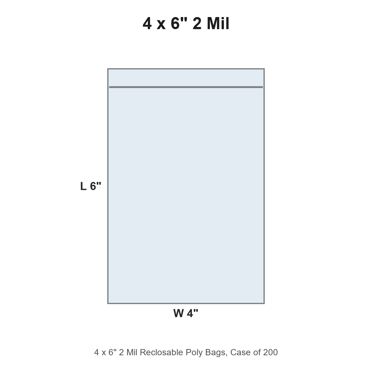 4 x 6" 2 Mil Reclosable Poly Bags