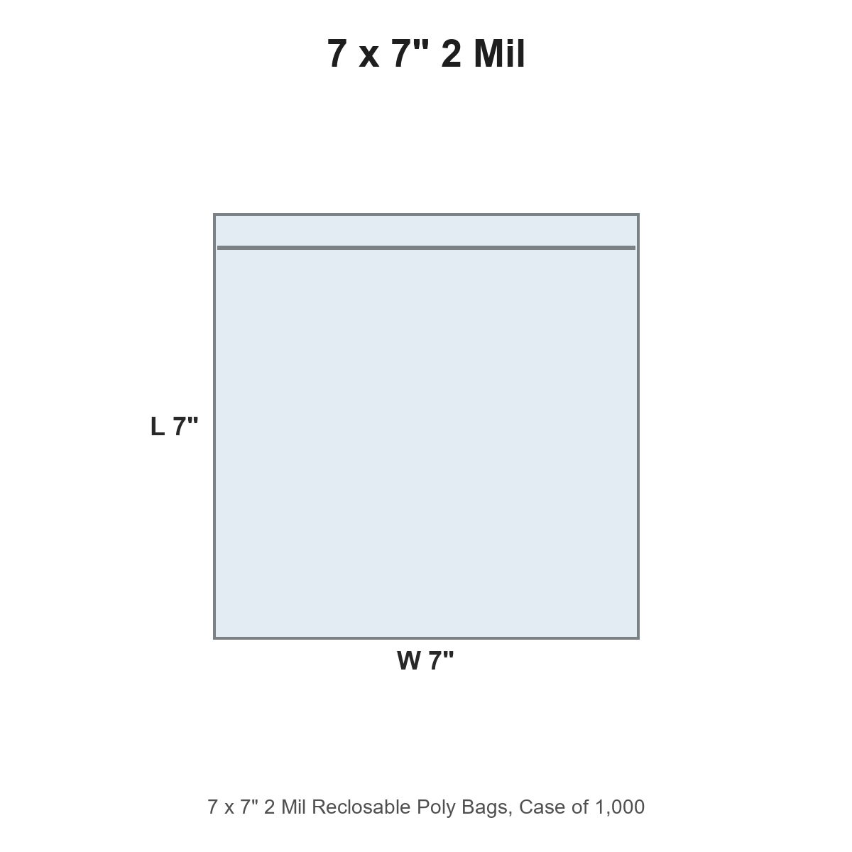 7 x 7" 2 Mil Reclosable Poly Bags