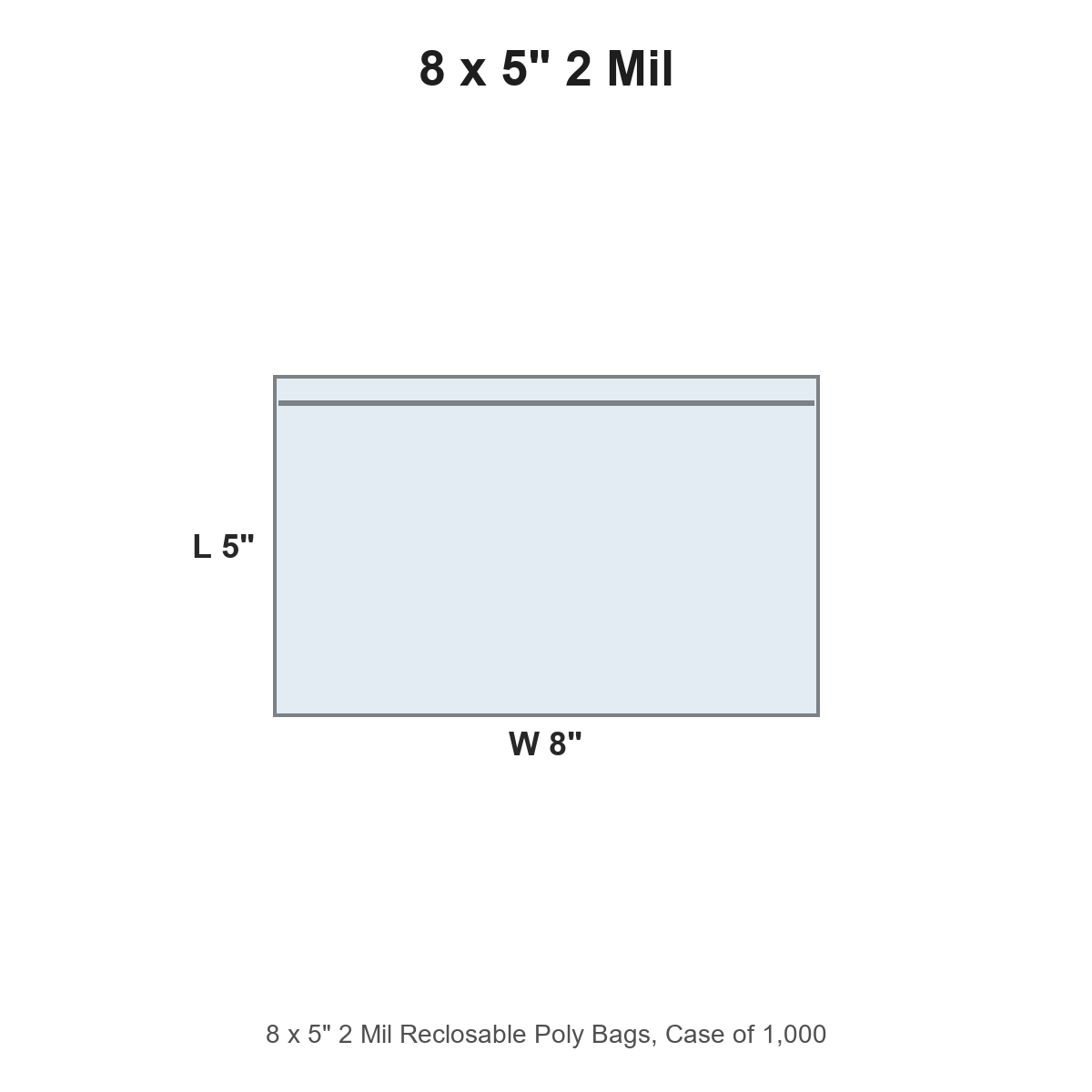8 x 5" 2 Mil Reclosable Poly Bags