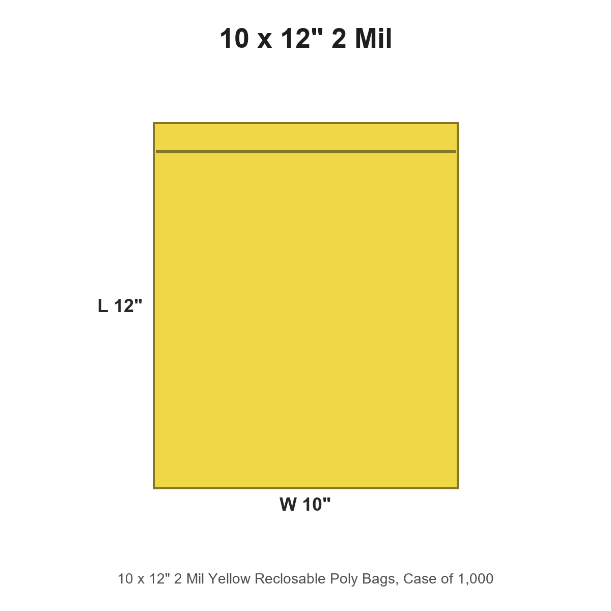 10 x 12" 2 Mil Yellow Reclosable Poly Bags