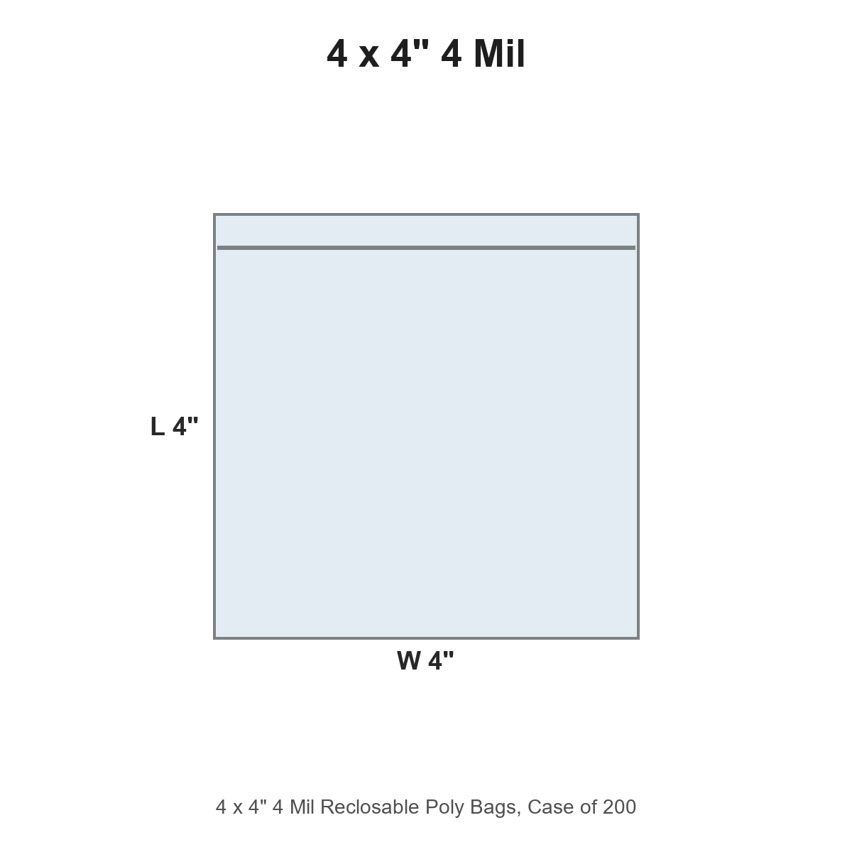 4 x 4" 4 Mil Reclosable Poly Bags