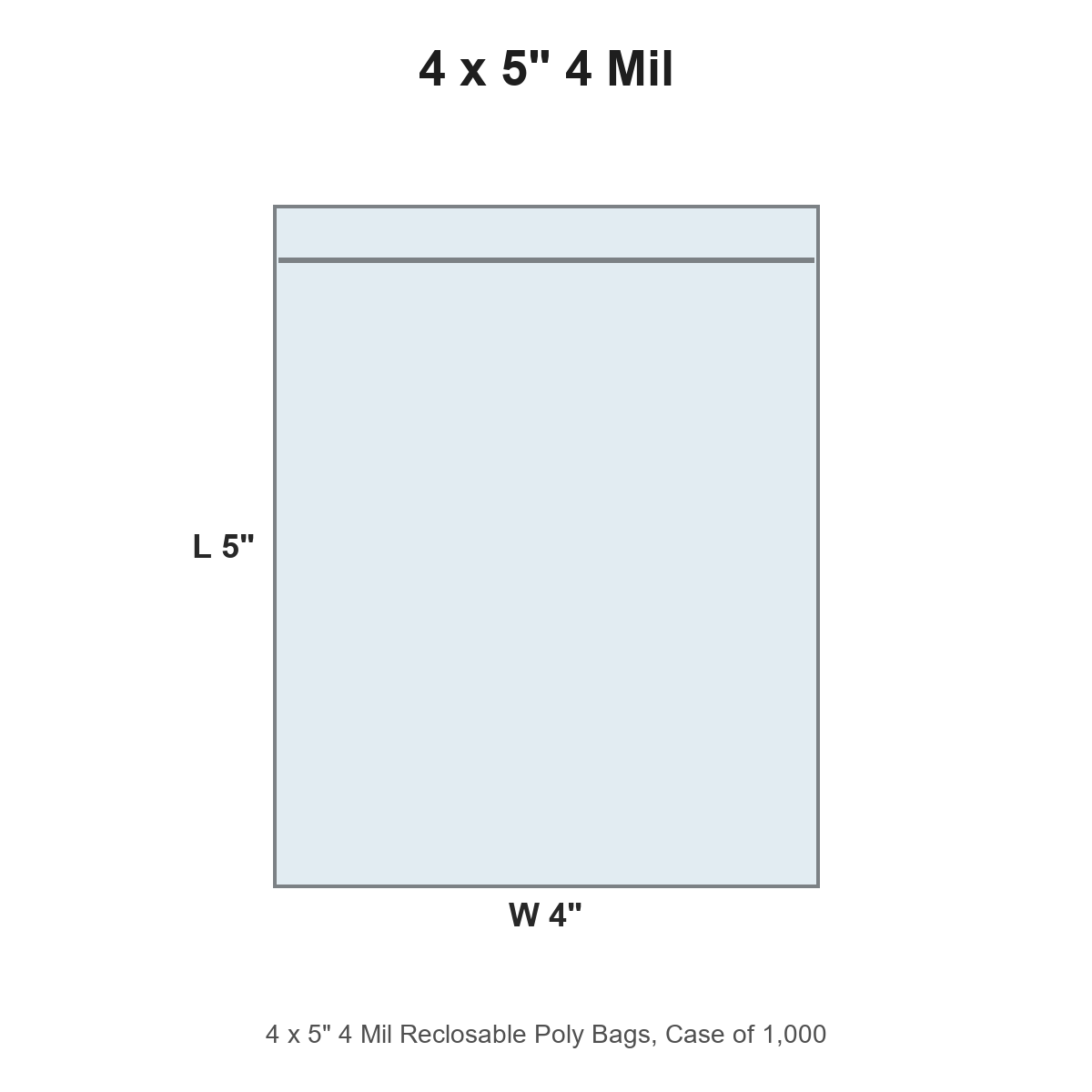 4 x 5" 4 Mil Reclosable Poly Bags