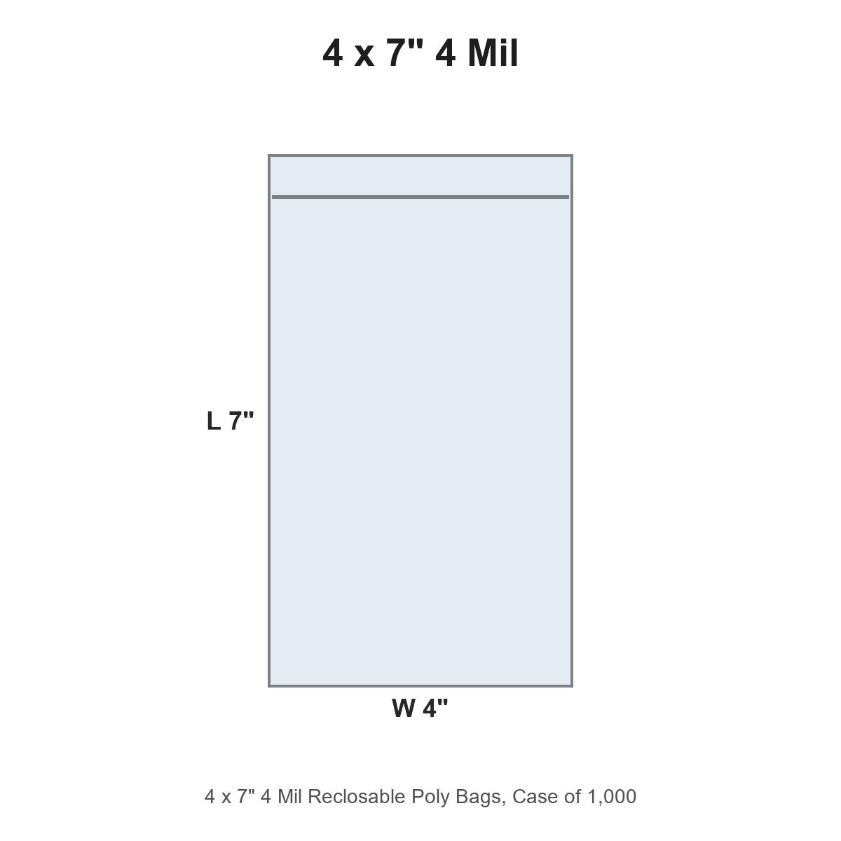 4 x 7" 4 Mil Reclosable Poly Bags