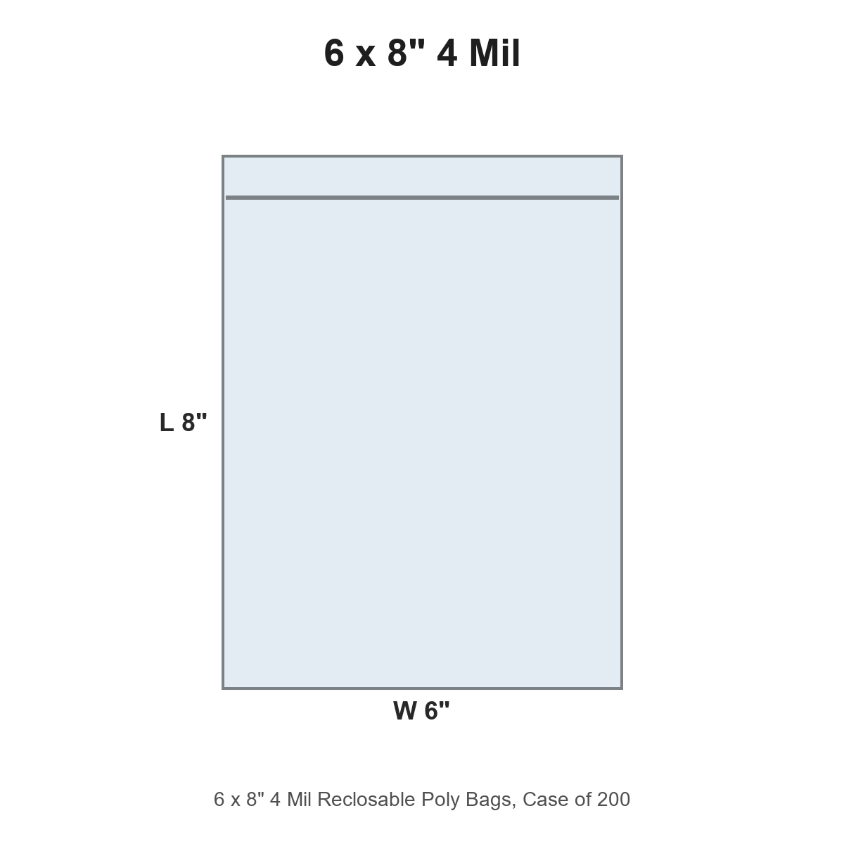 6 x 8" 4 Mil Reclosable Poly Bags