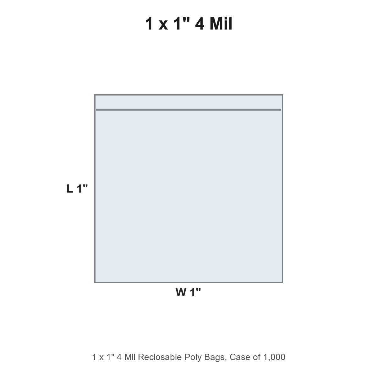 1 x 1" 4 Mil Reclosable Poly Bags