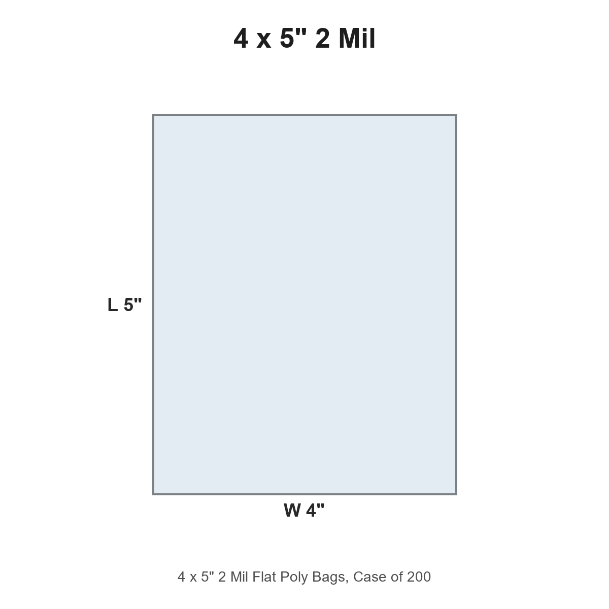 4 x 5" 2 Mil Flat Poly Bags