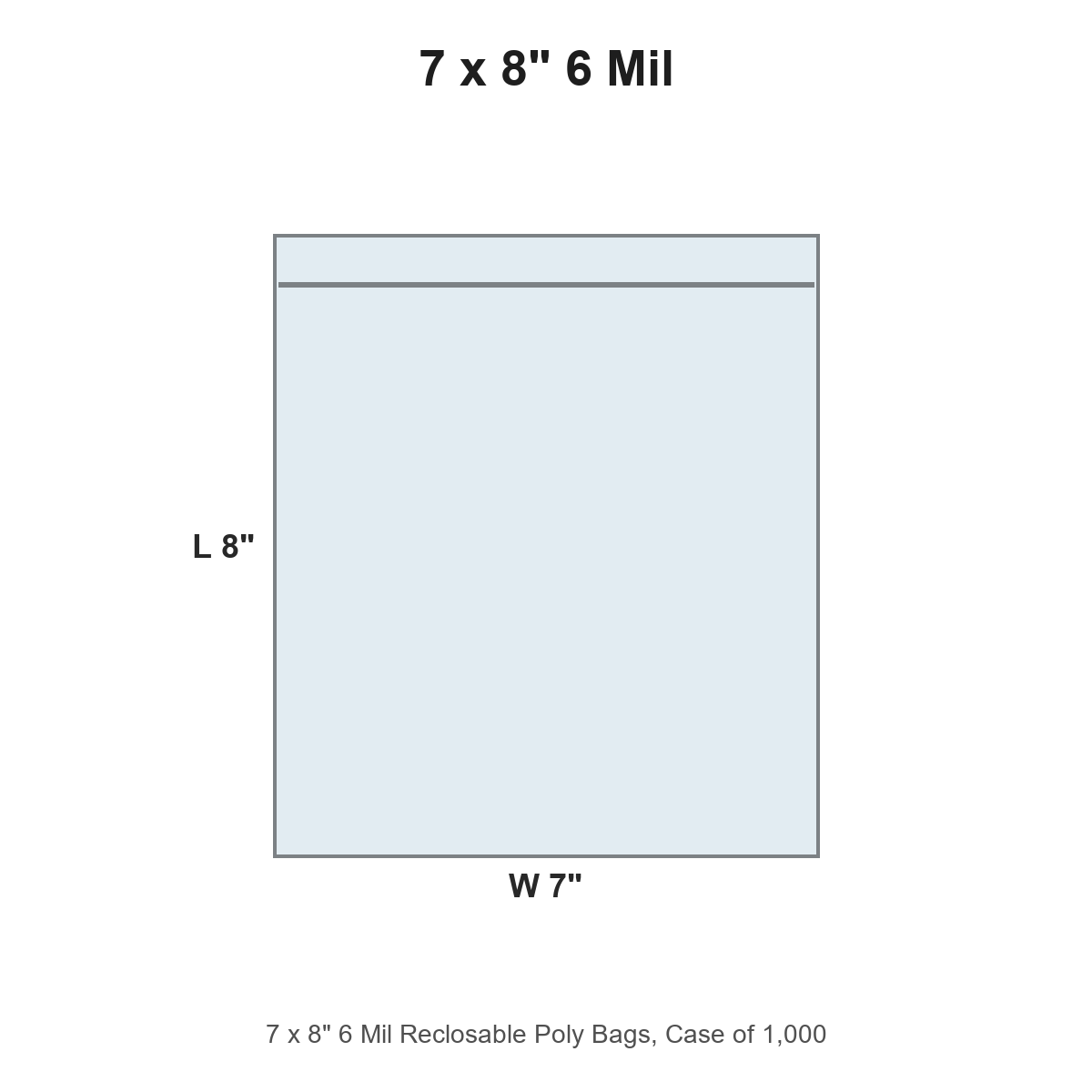 7 x 8" 6 Mil Reclosable Poly Bags
