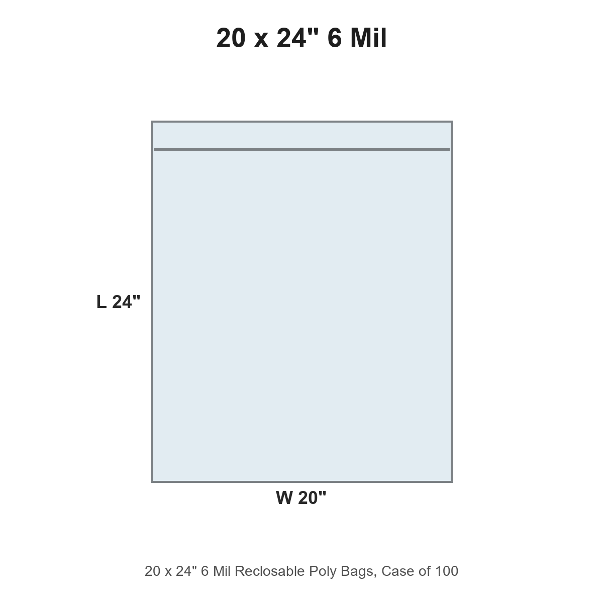 20 x 24" 6 Mil Reclosable Poly Bags