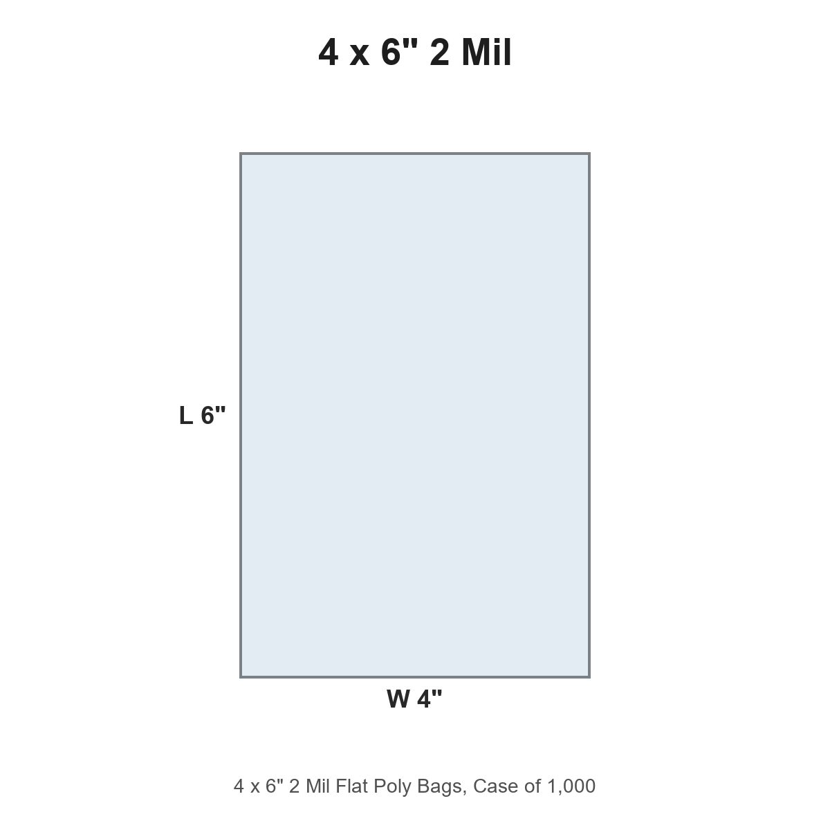 4 x 6" 2 Mil Flat Poly Bags