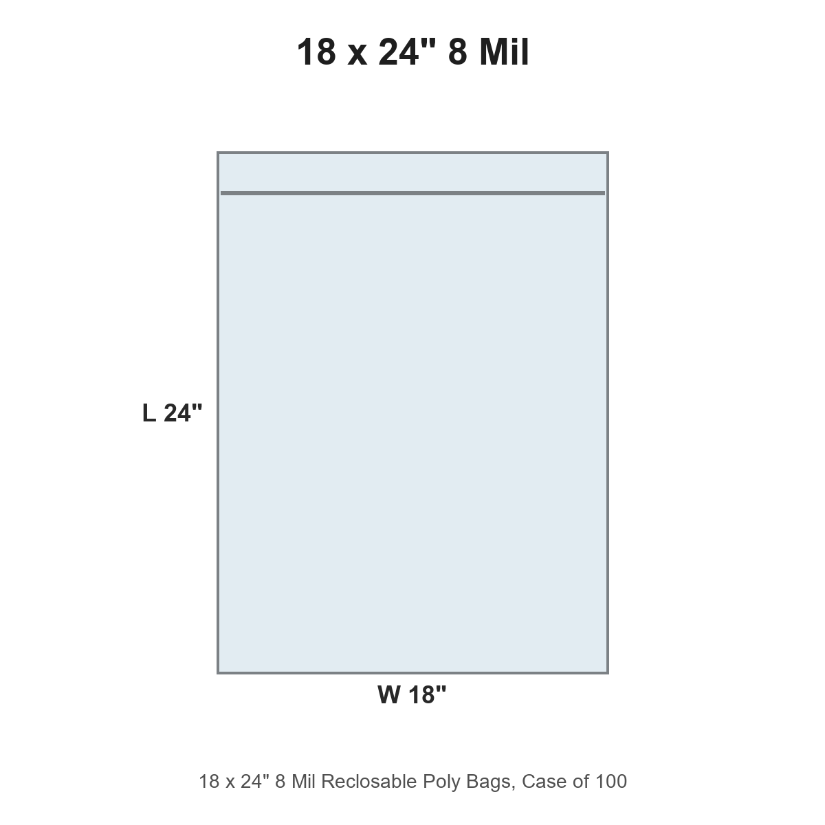 18 x 24" 8 Mil Reclosable Poly Bags
