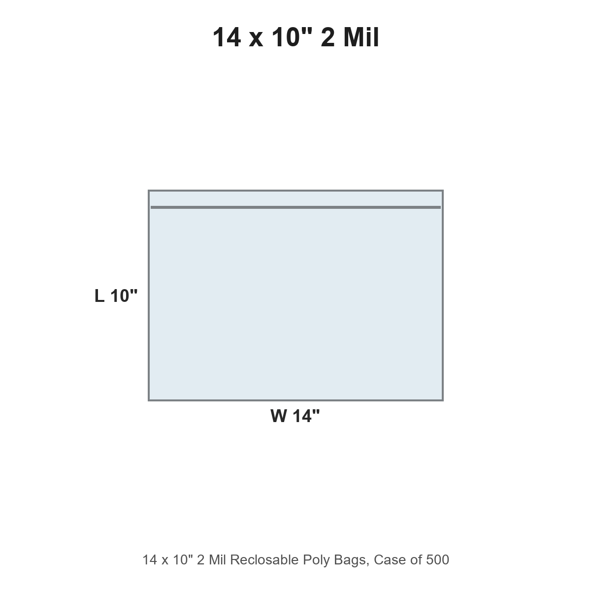 14 x 10" 2 Mil Reclosable Poly Bags
