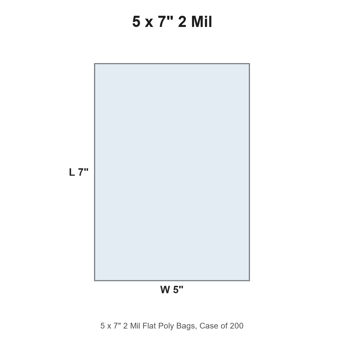 5 x 7" 2 Mil Flat Poly Bags