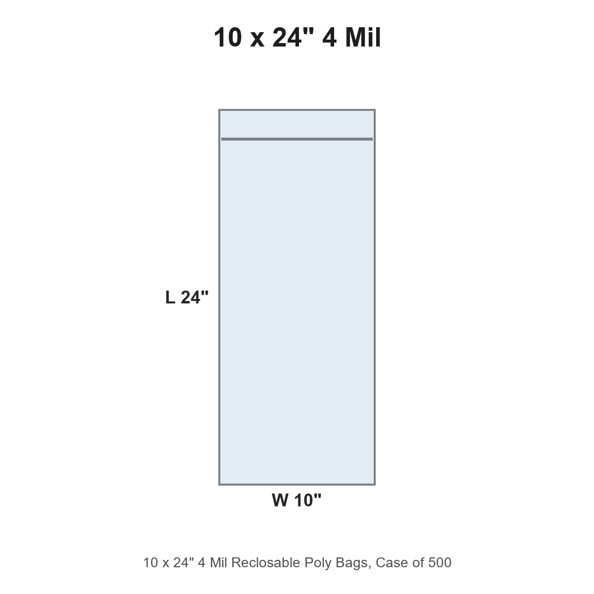 10 x 24" 4 Mil Reclosable Poly Bags