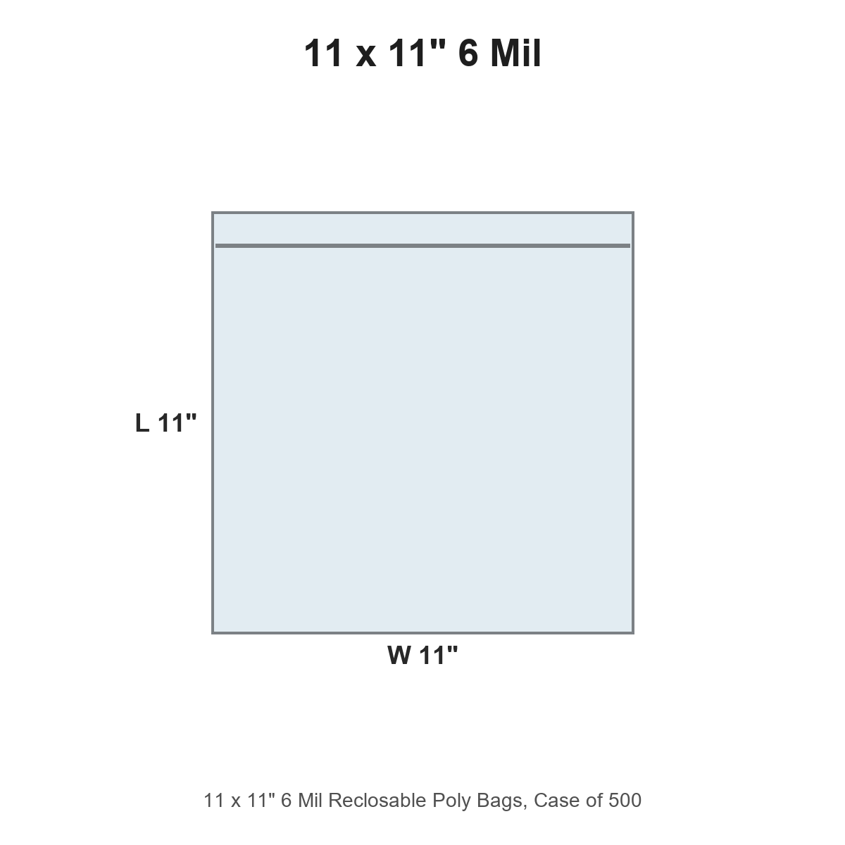 11 x 11" 6 Mil Reclosable Poly Bags