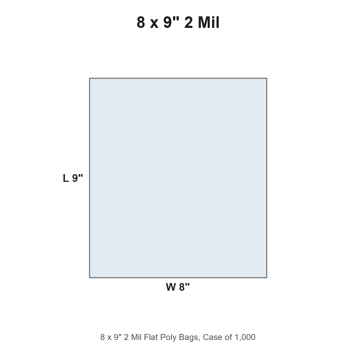 8 x 9" 2 Mil Flat Poly Bags