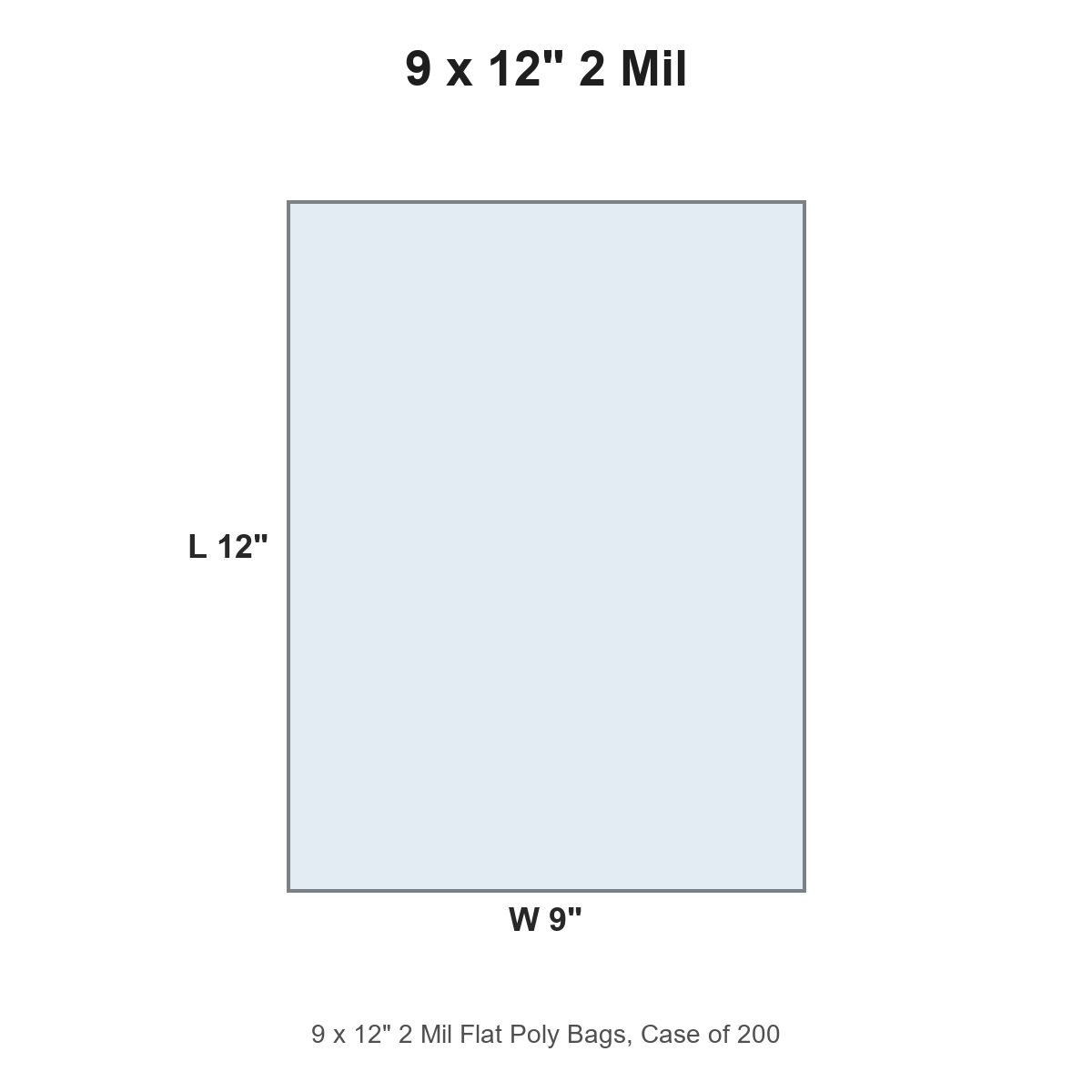 9 x 12" 2 Mil Flat Poly Bags