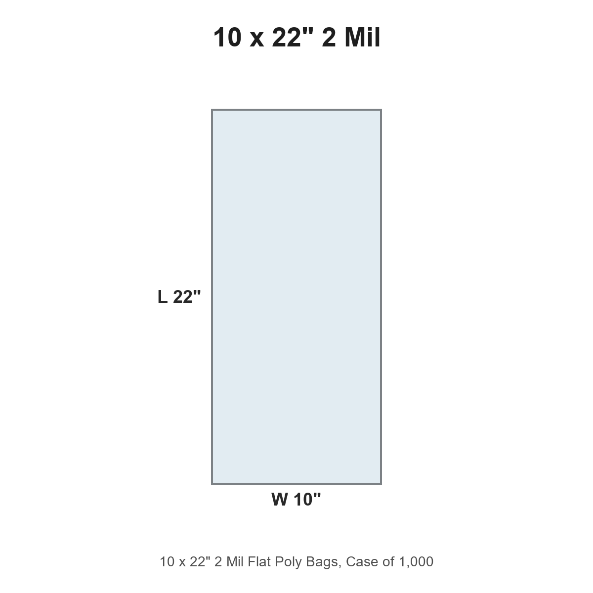 10 x 22" 2 Mil Flat Poly Bags