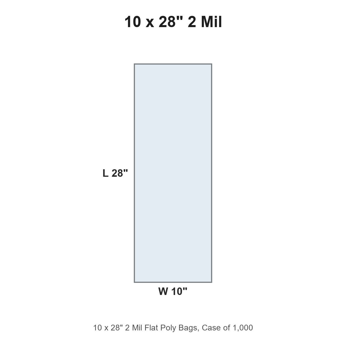 10 x 28" 2 Mil Flat Poly Bags