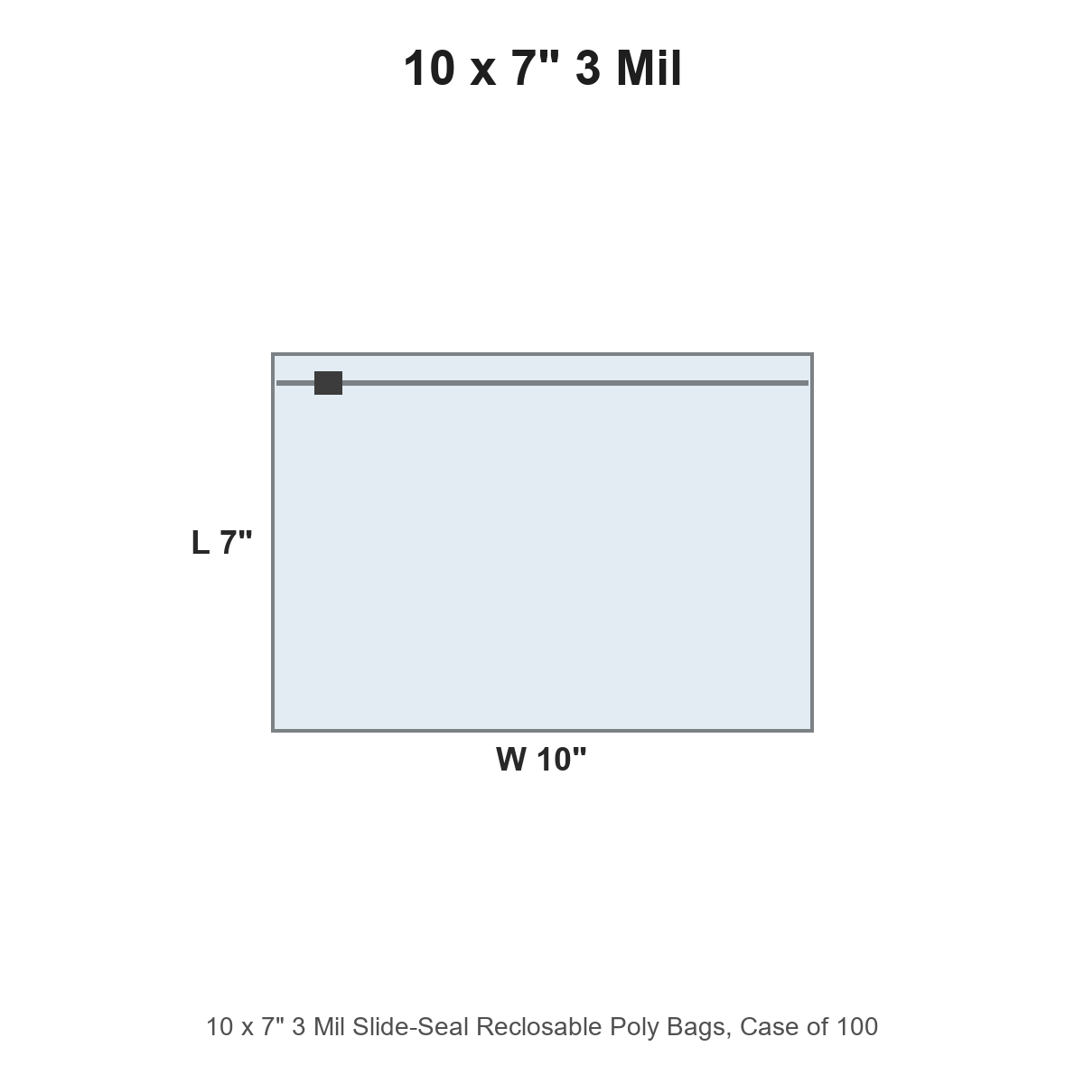 10 x 7" 3 Mil Slide-Seal Reclosable Poly Bags