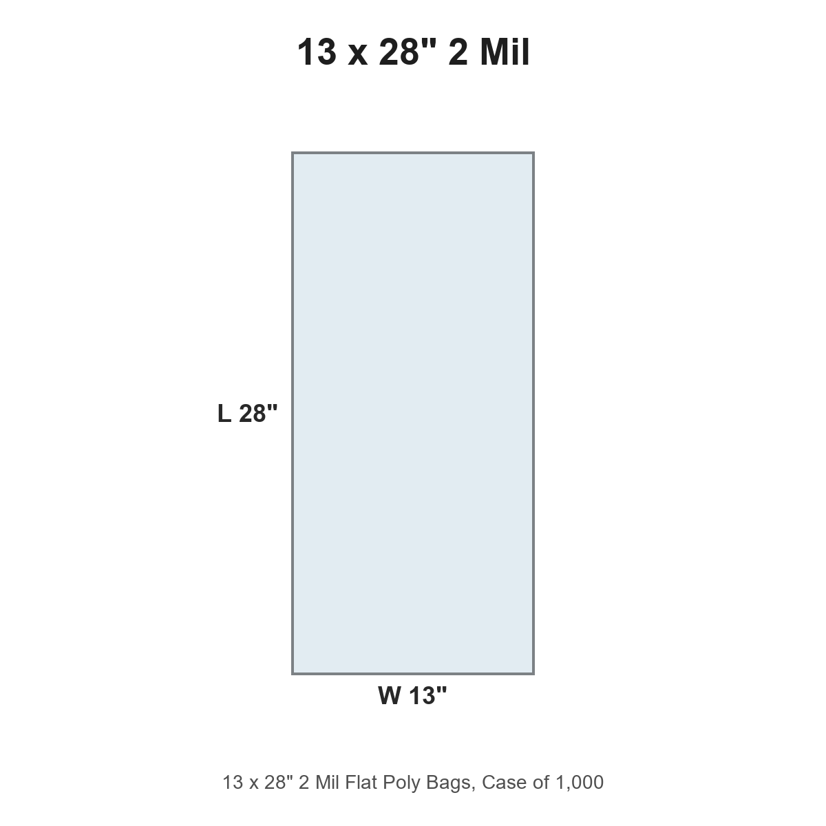 13 x 28" 2 Mil Flat Poly Bags