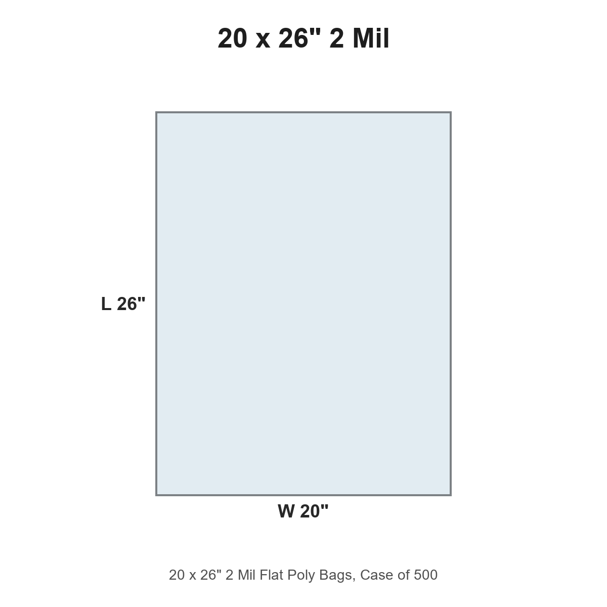20 x 26" 2 Mil Flat Poly Bags