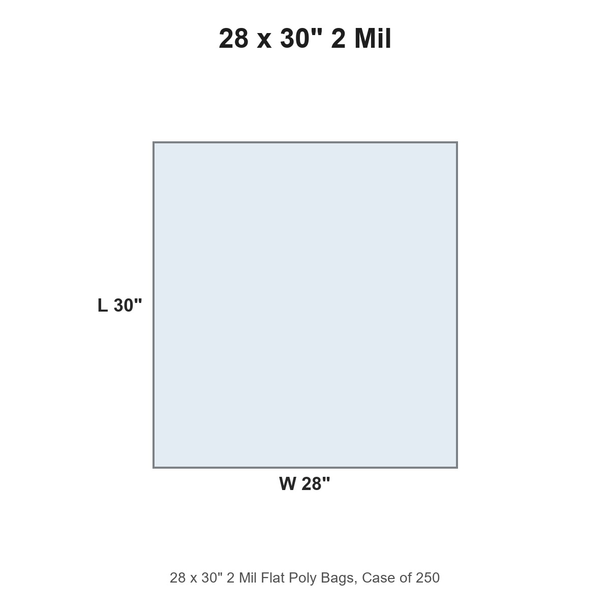 28 x 30" 2 Mil Flat Poly Bags