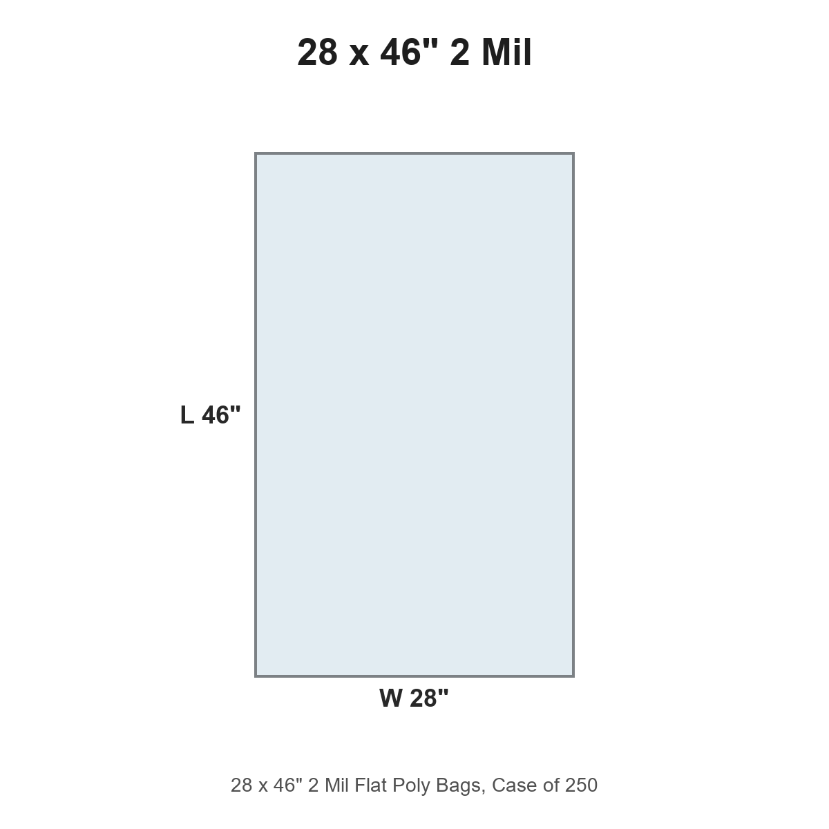 28 x 46" 2 Mil Flat Poly Bags