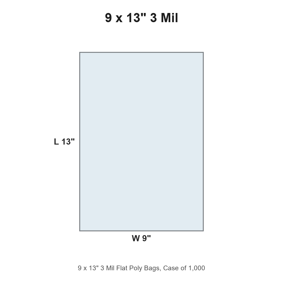 9 x 13" 3 Mil Flat Poly Bags