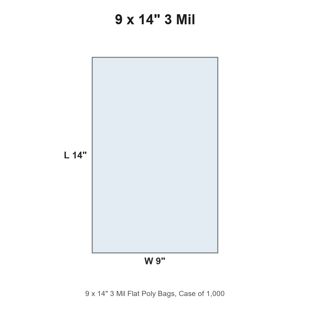 9 x 14" 3 Mil Flat Poly Bags