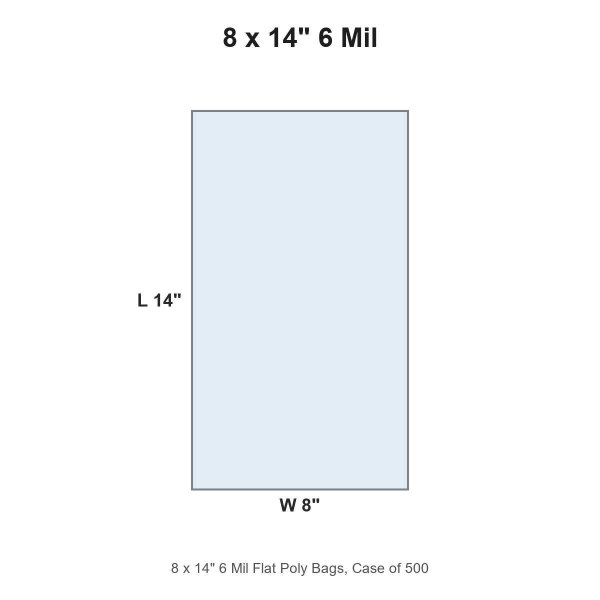 8 x 14" 6 Mil Flat Poly Bags