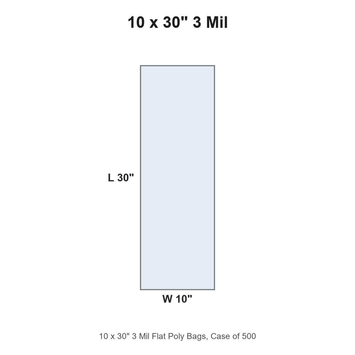 10 x 30" 3 Mil Flat Poly Bags