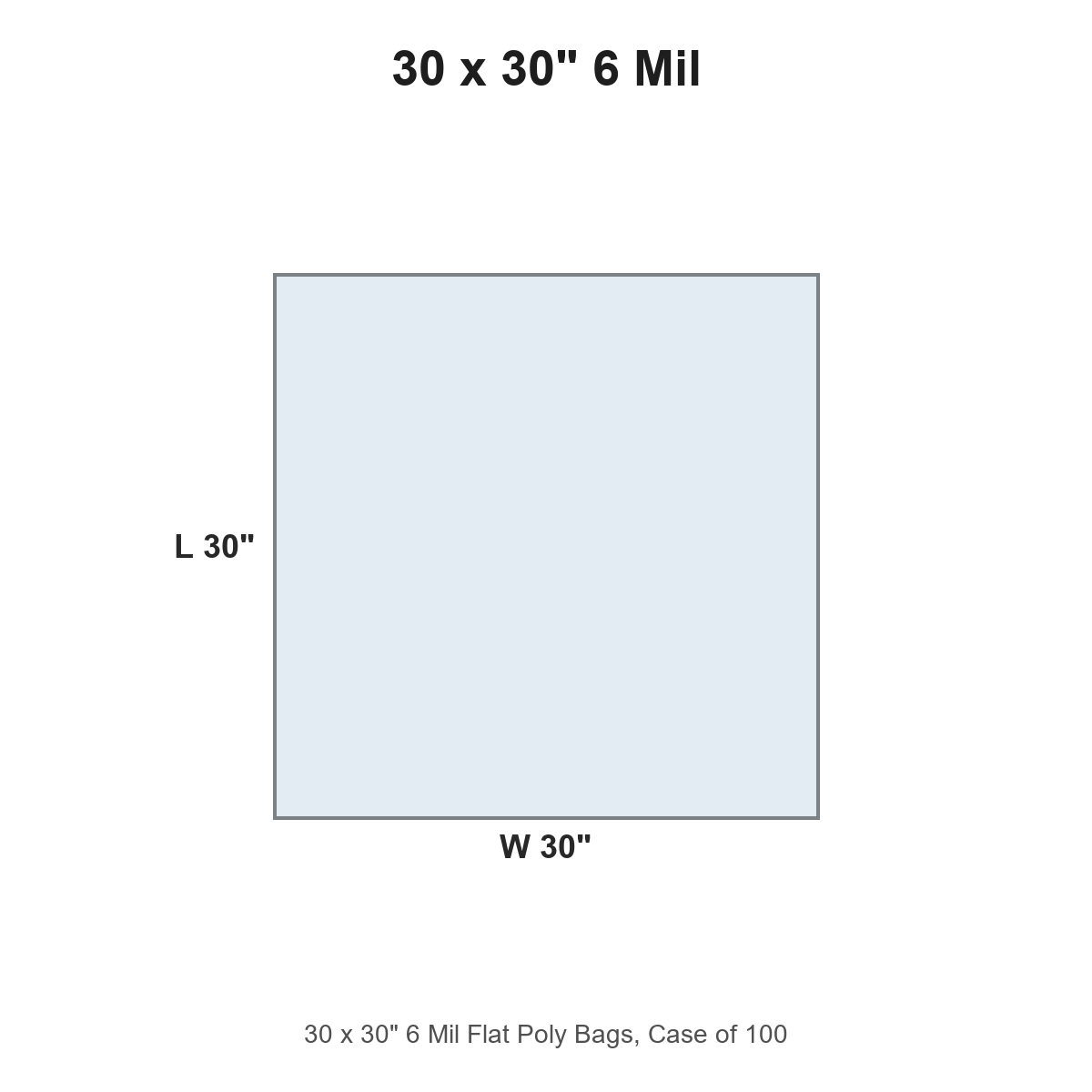 30 x 30" 6 Mil Flat Poly Bags