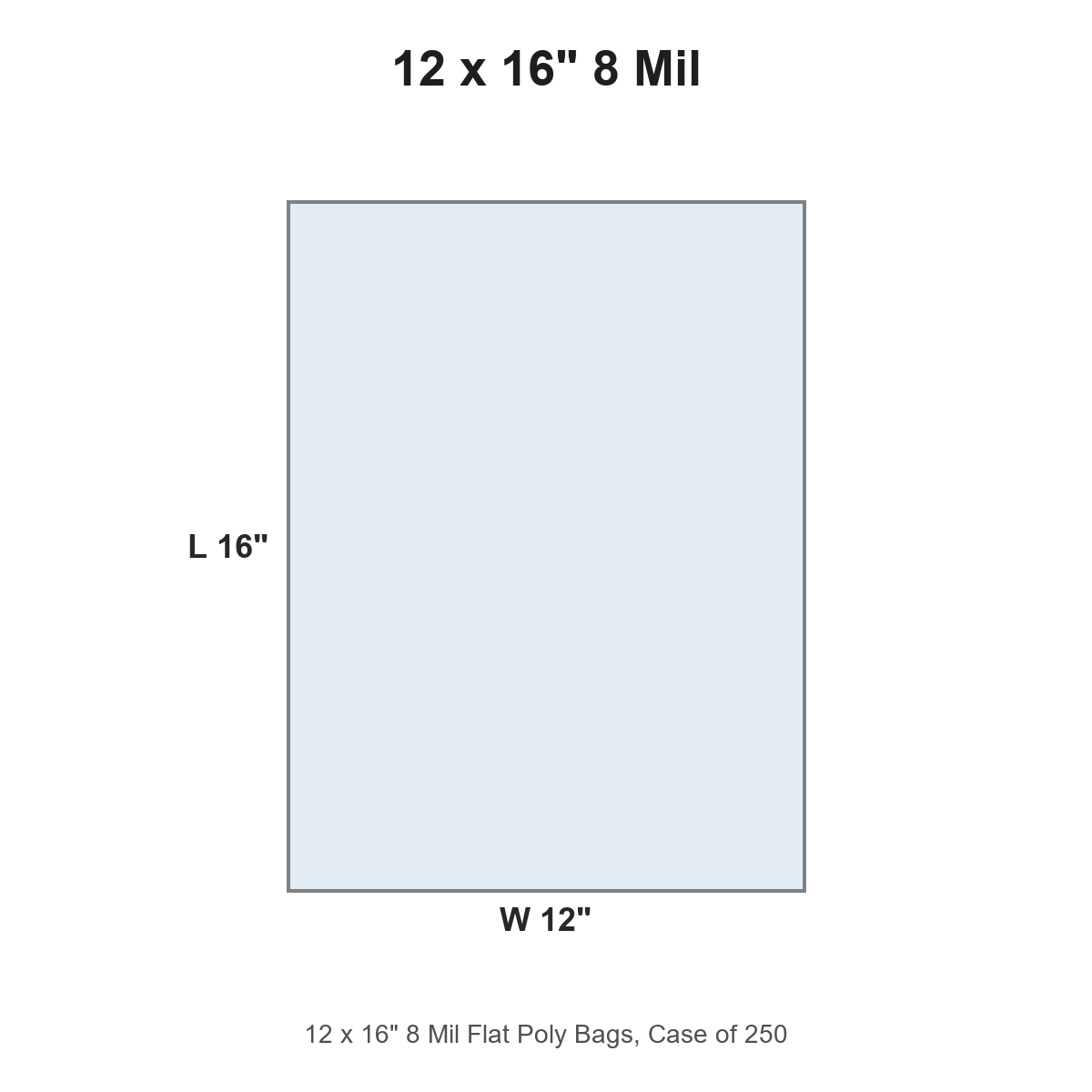 12 x 16" 8 Mil Flat Poly Bags