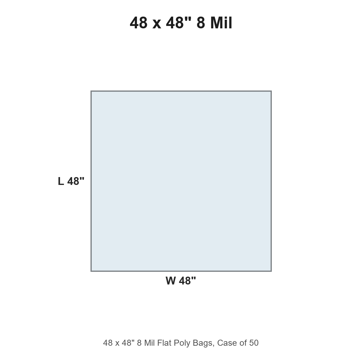 48 x 48" 8 Mil Flat Poly Bags