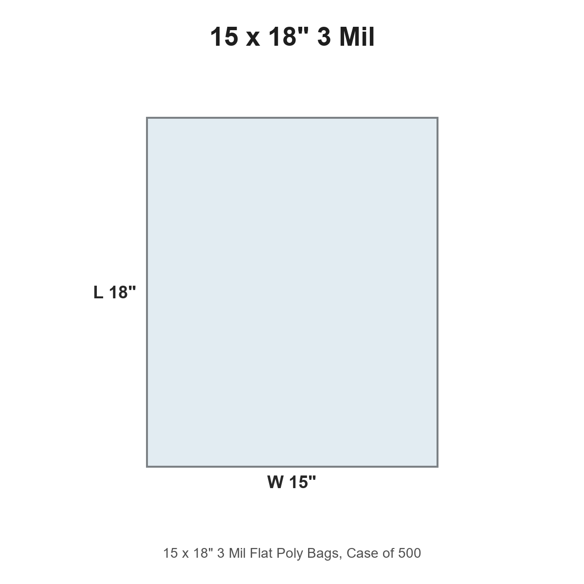 15 x 18" 3 Mil Flat Poly Bags
