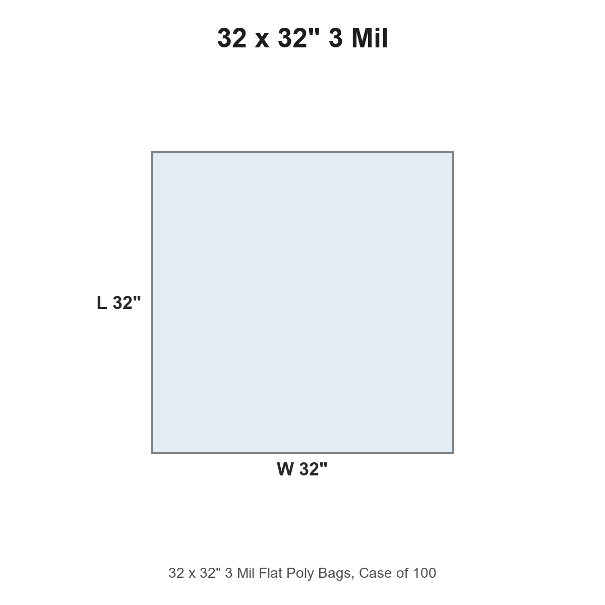 32 x 32" 3 Mil Flat Poly Bags