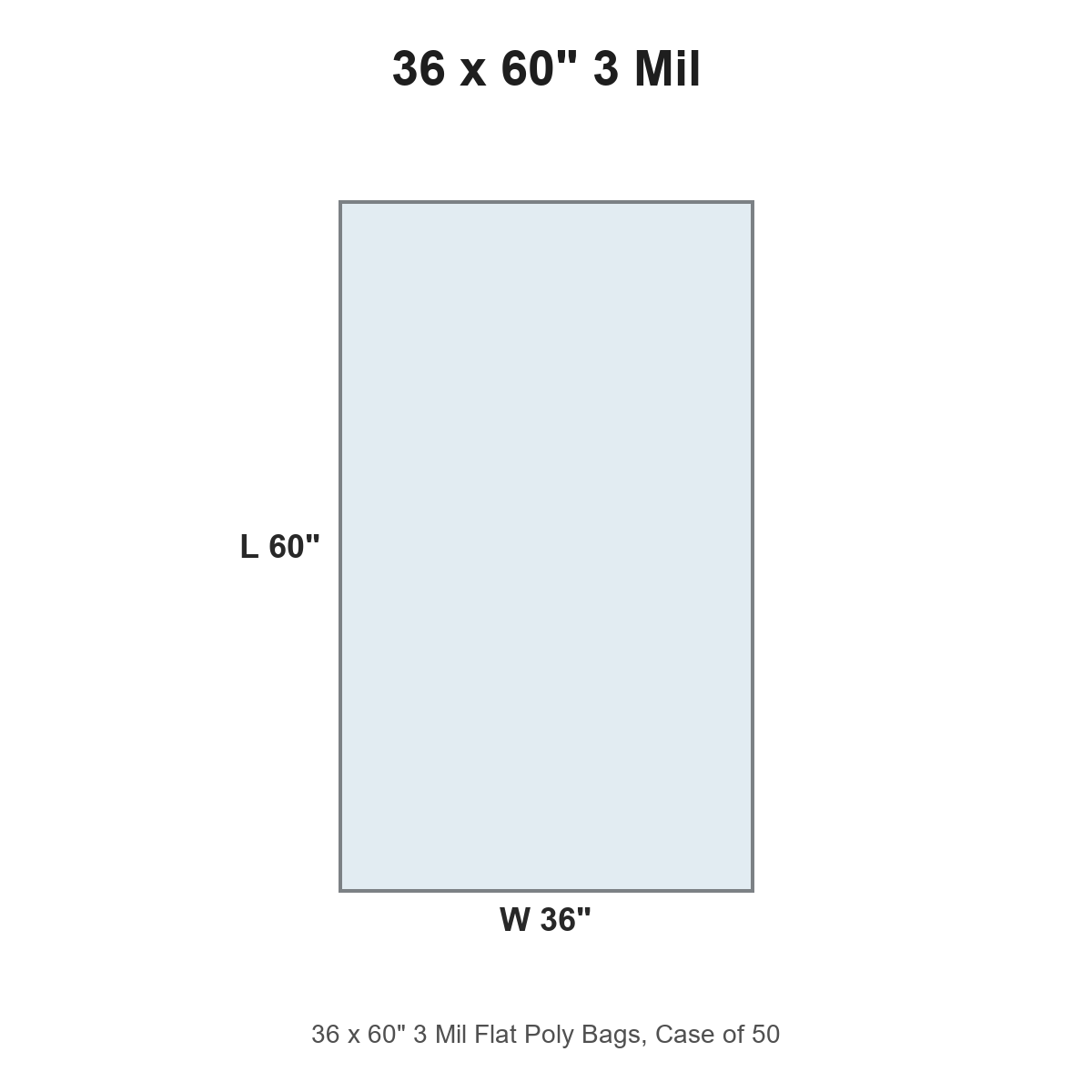 36 x 60" 3 Mil Flat Poly Bags