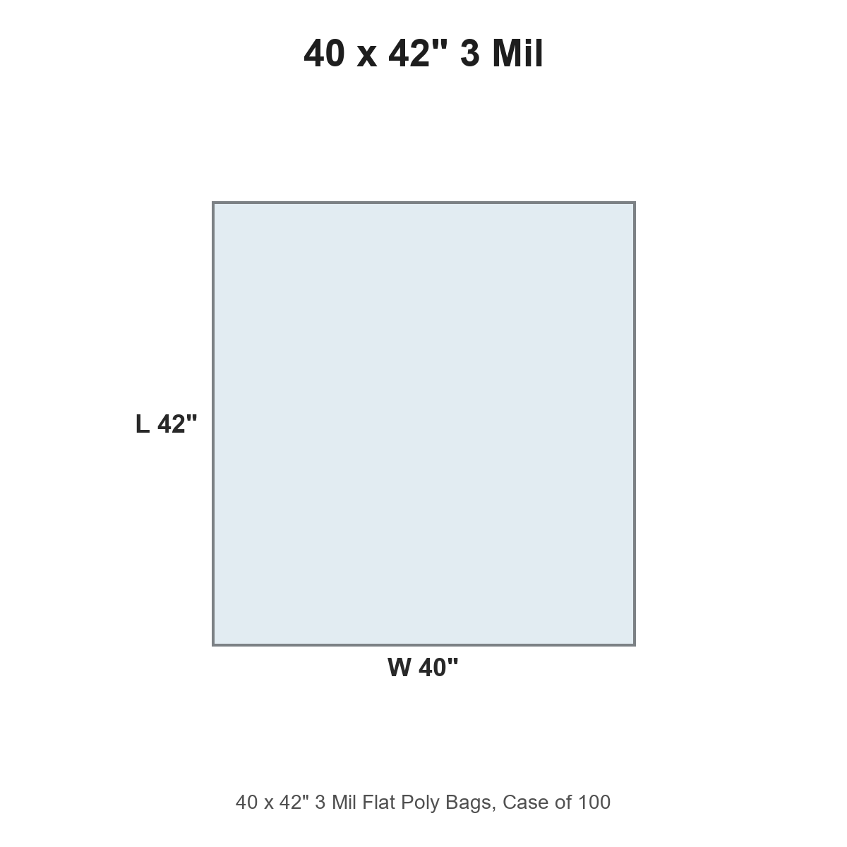 40 x 42" 3 Mil Flat Poly Bags