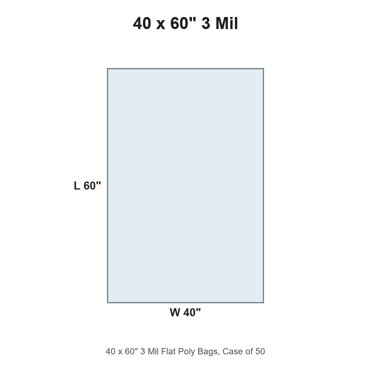 40 x 60" 3 Mil Flat Poly Bags