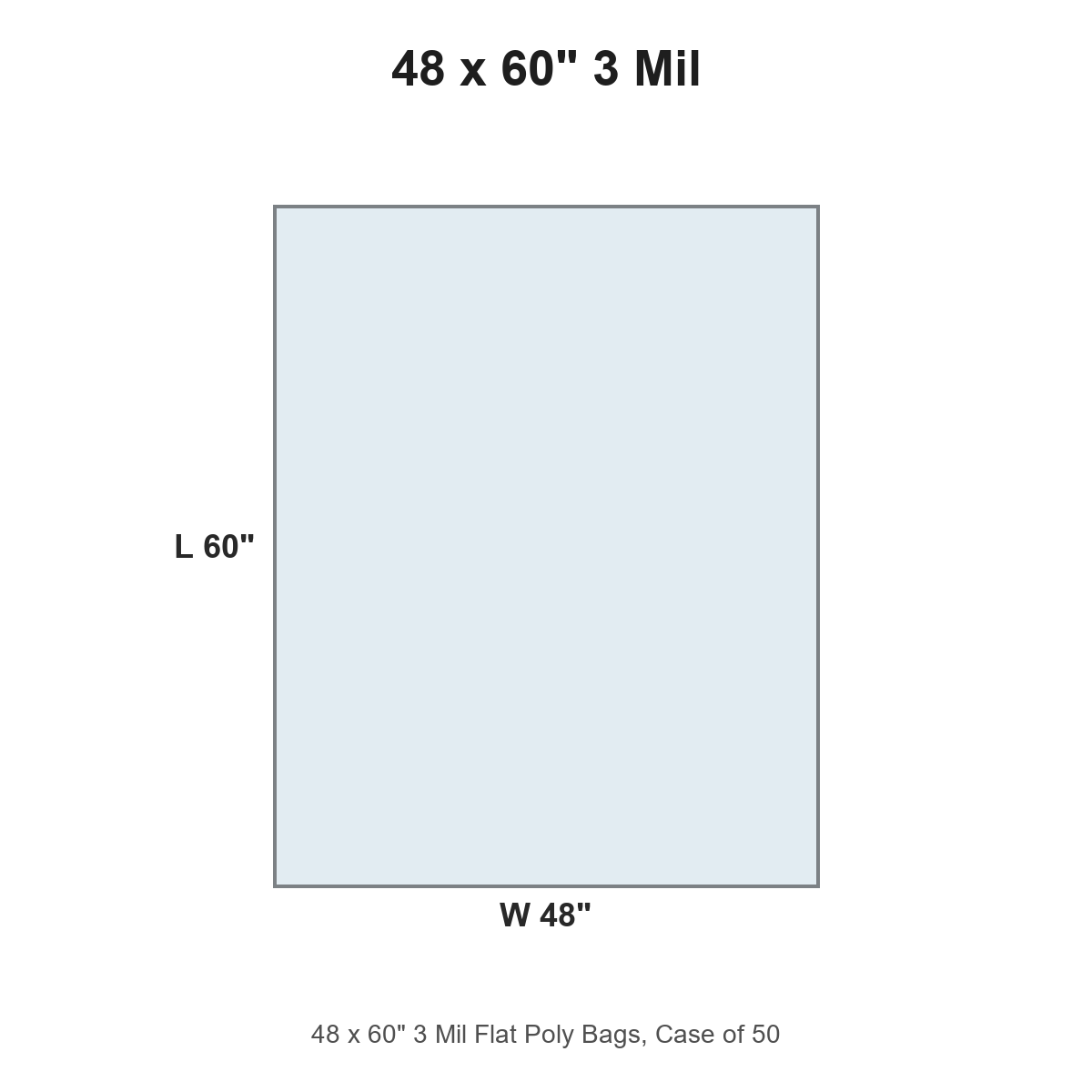 48 x 60" 3 Mil Flat Poly Bags