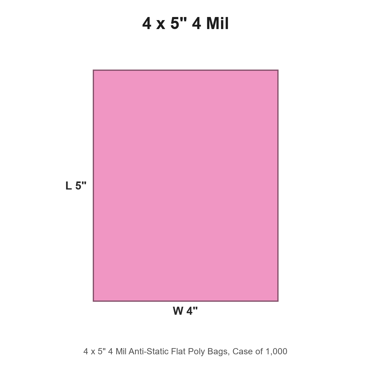 4 x 5" 4 Mil Anti-Static Flat Poly Bags
