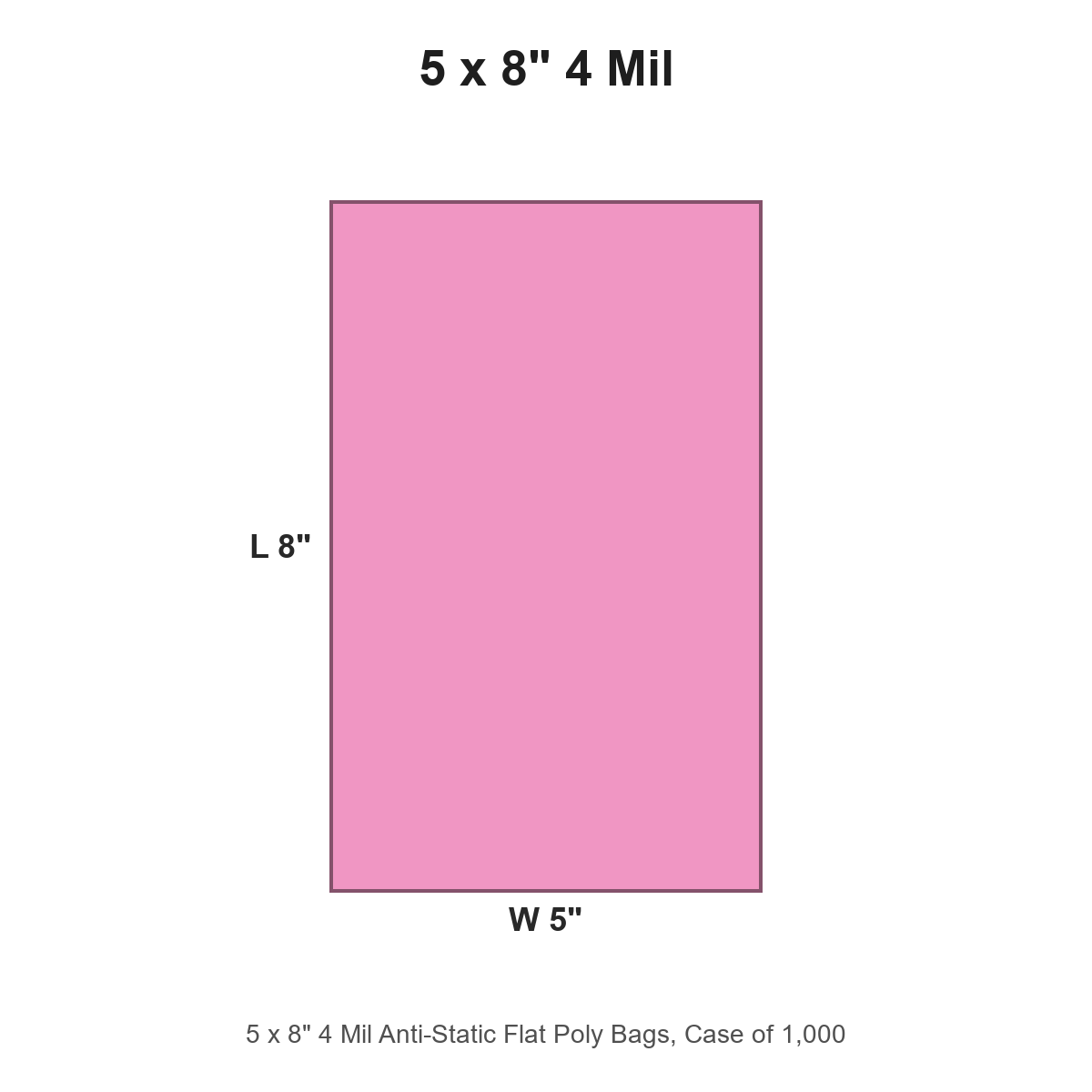 5 x 8" 4 Mil Anti-Static Flat Poly Bags