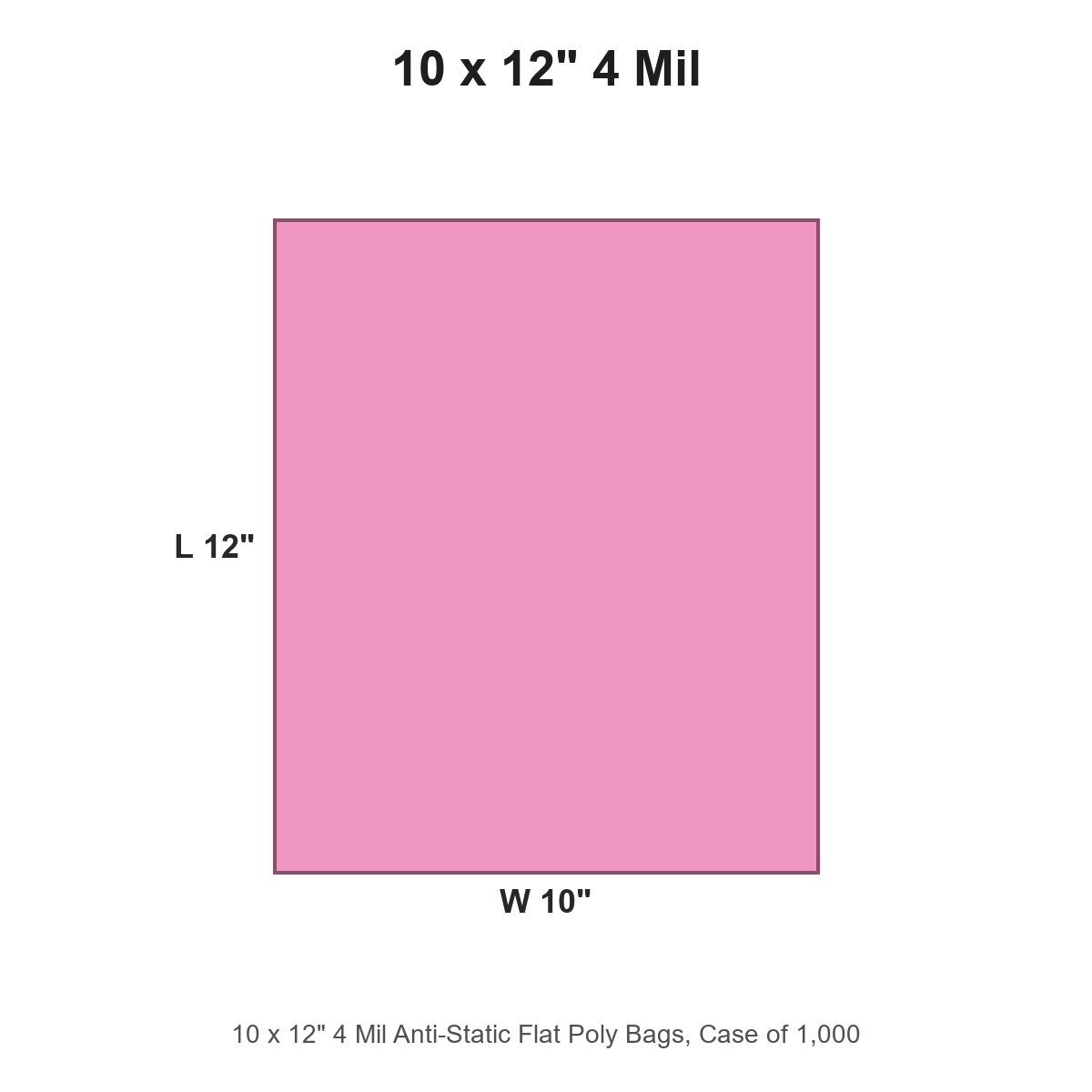 10 x 12" 4 Mil Anti-Static Flat Poly Bags