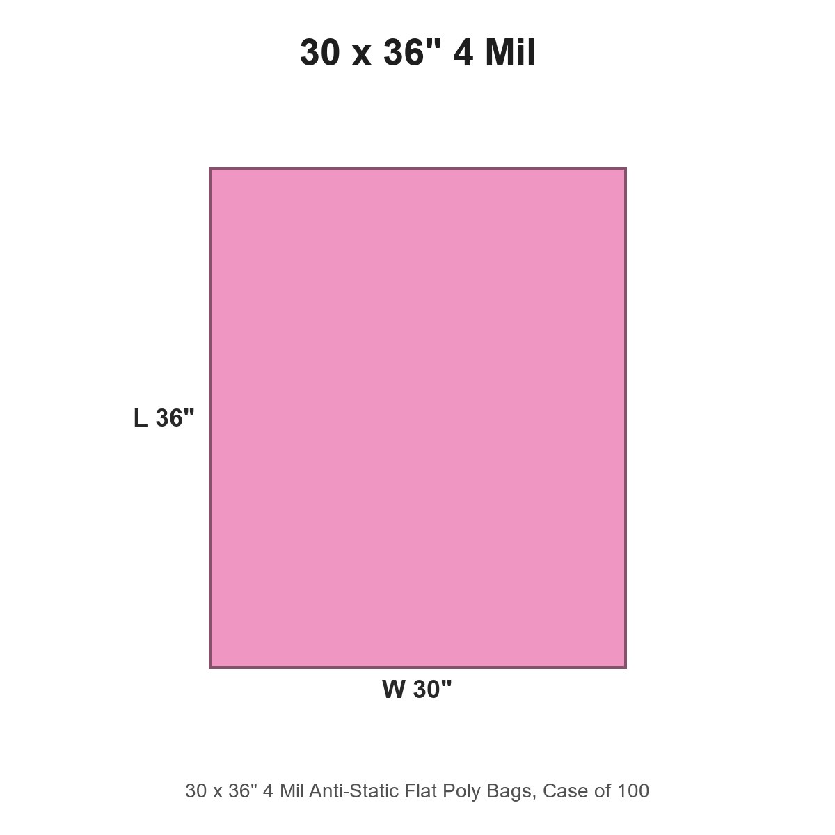 30 x 36" 4 Mil Anti-Static Flat Poly Bags