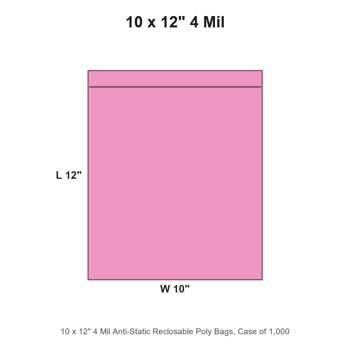 10 x 12" 4 Mil Anti-Static Reclosable Poly Bags