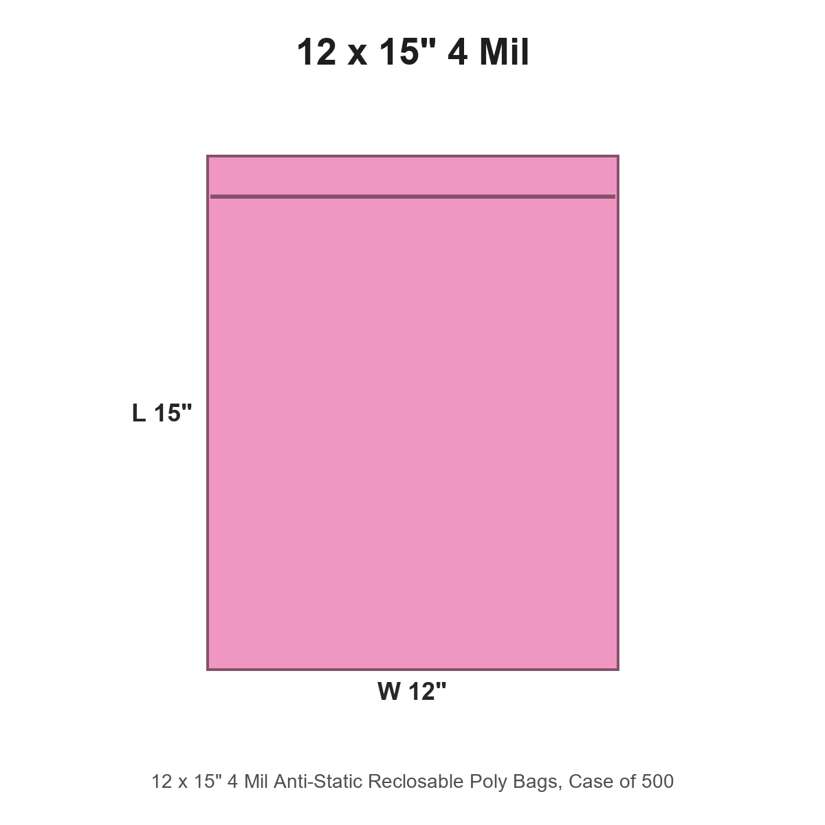 12 x 15" 4 Mil Anti-Static Reclosable Poly Bags
