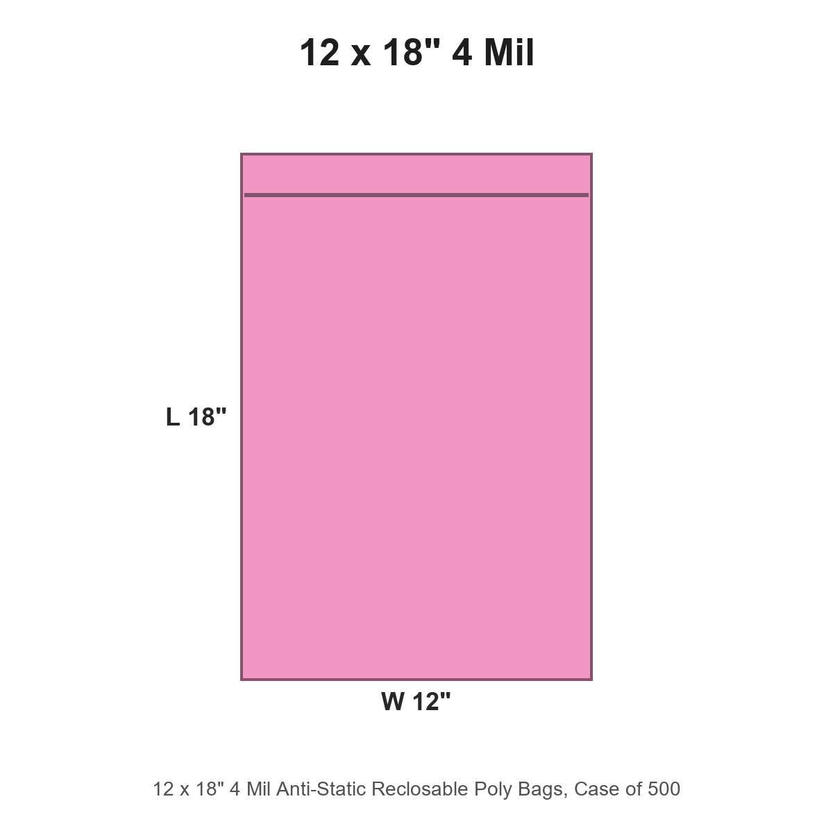12 x 18" 4 Mil Anti-Static Reclosable Poly Bags