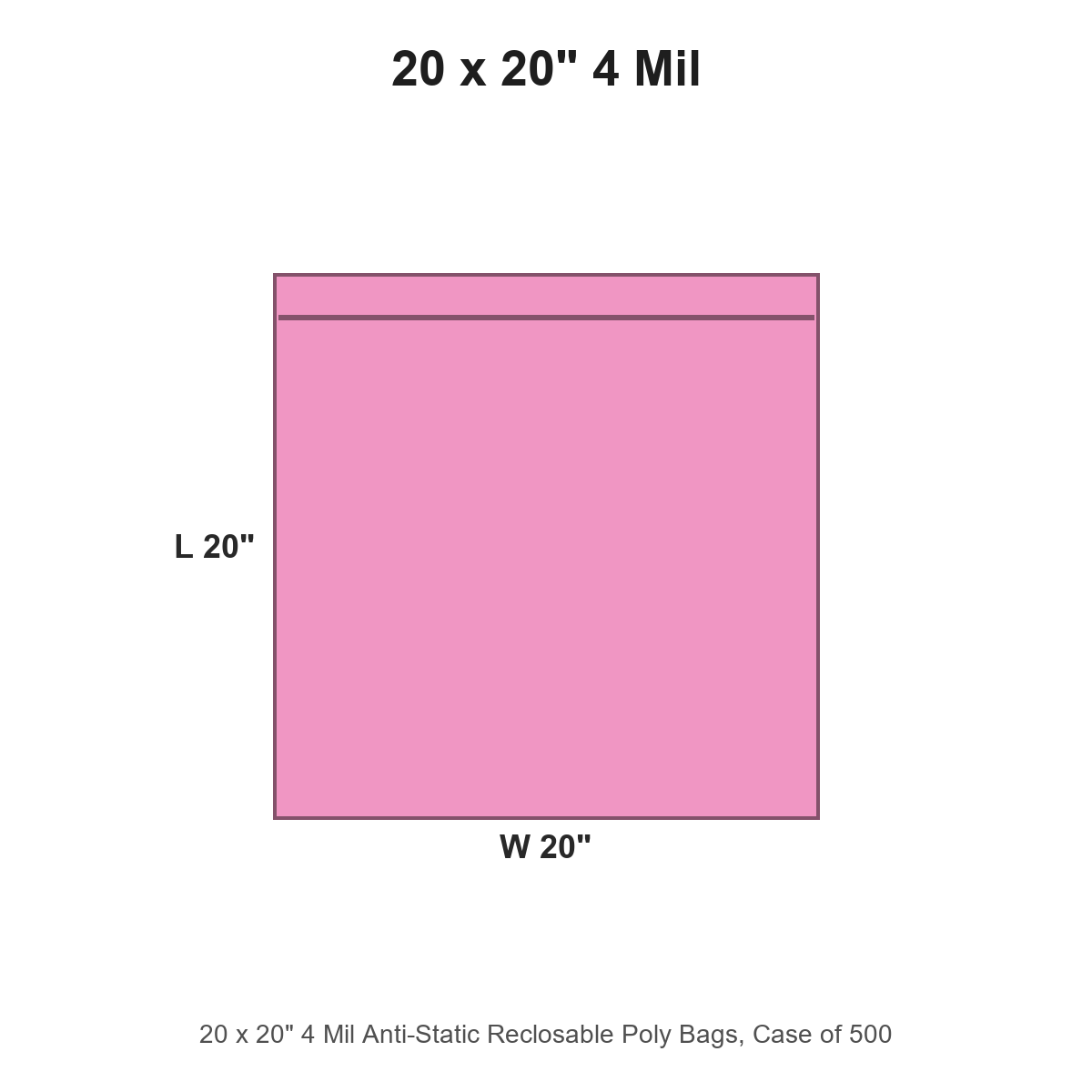 20 x 20" 4 Mil Anti-Static Reclosable Poly Bags