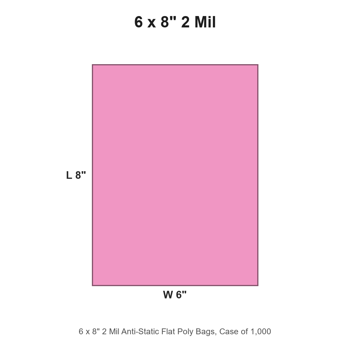 6 x 8" 2 Mil Anti-Static Flat Poly Bags